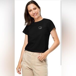 Black Elephant Print Women's Top